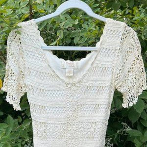 Kroshetta by Papillon Woven Cream Midi Dress